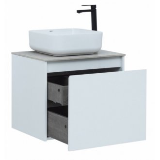 Мебель для ванной со столешницей Aquanet Nova Lite 60 1+1 белый глянец