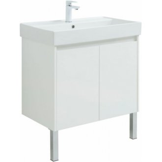 Мебель для ванной Aquanet Nova Lite 75 2 дверцы белый глянец