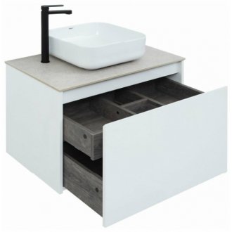 Мебель для ванной со столешницей Aquanet Nova Lite 75 1+1 белый глянец