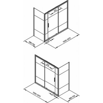 Шторка на ванну Aquanet Practic 165x70 см