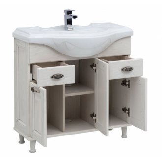 Мебель для ванной Aquanet Тесса Декапе 85 жасмин/серебро