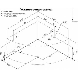 Ванна акриловая Aquanet Palau 140x140