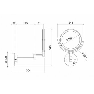 Зеркало косметическое Aquatek AQ4912CR