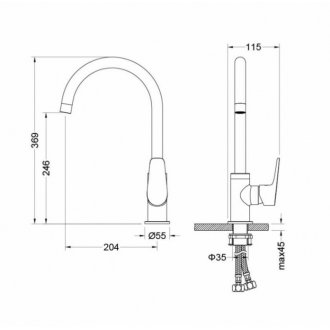 Смеситель для кухни Aquatek Бетта AQ1182CR