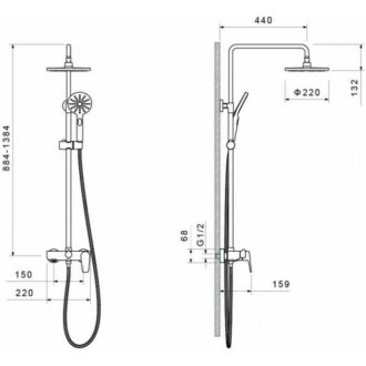 Душевая стойка Aquatek Бетта AQ2140CR