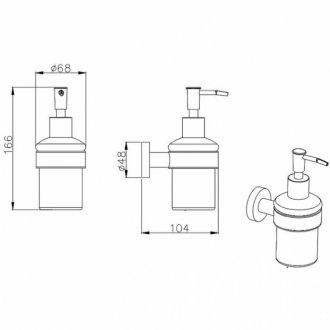 Дозатор для жидкого мыла подвесной Aquatek Вега AQ4005MB