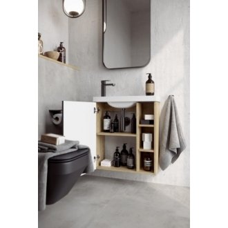 Мебель для ванной Aqwella Alba 60L белая/дуб давос
