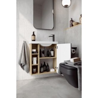Мебель для ванной Aqwella Alba 60R серая/светлый камень