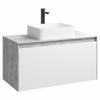 Мебель для ванной Aqwella Mobi 100 бетон светлый фасад белый
