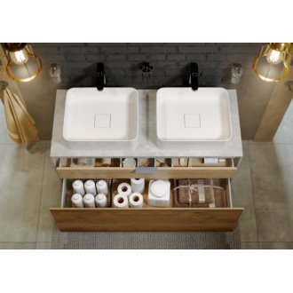 Мебель для ванной Aqwella Mobi 120 бетон светлый фасад белый