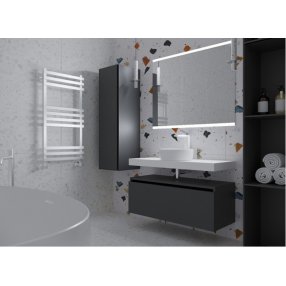 Мебель для ванной со столешницей Armadi Art Flat 100 антрацит глянцевый