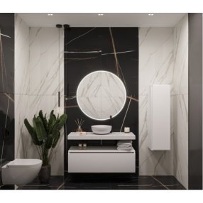Мебель для ванной со столешницей Armadi Art Flat 100 белый глянец