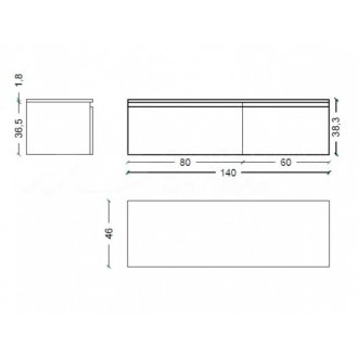 Мебель для ванной Armadi Art Flat 140 антрацит матовый