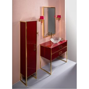 Мебель для ванной со столешницей Armadi Art Monaco 100 бордо/золото