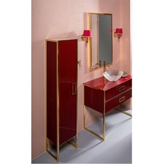 Пенал напольный Armadi Art Monaco 35 L бордо глянец/золото