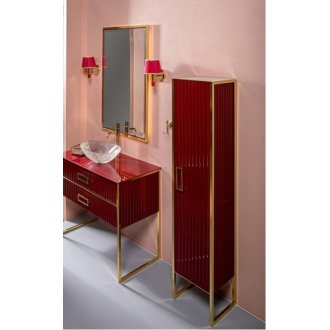 Пенал напольный Armadi Art Monaco 35 R бордо глянец/золото