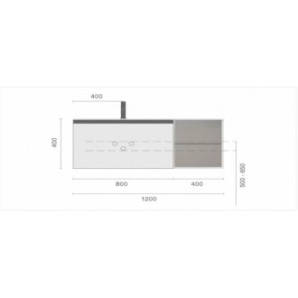 Мебель для ванной Armadi Art Quatro 6 120 дуб антрацит 790-M6-120-OA-A+793-120-W-L