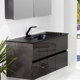 Мебель для ванной Armadi Art Vallessi 100 антрацит глянец 837-100-A glossy+838-100-A