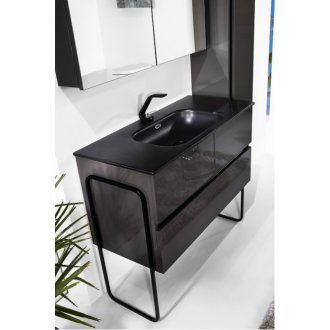 Мебель для ванной Armadi Art Vallessi 100 антрацит глянец 837-100-A glossy+838-100-A