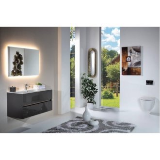 Мебель для ванной Armadi Art Vallessi 120 антрацит глянец 837-120-A glossy+838-120-W