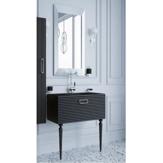Мебель для ванной Armadi Art Vallessi Avantgarde Linea 80 черная/хром с ножками