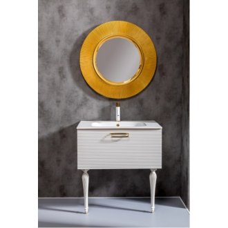 Мебель для ванной Armadi Art Vallessi Avantgarde Linea 80 белая/золото с ножками