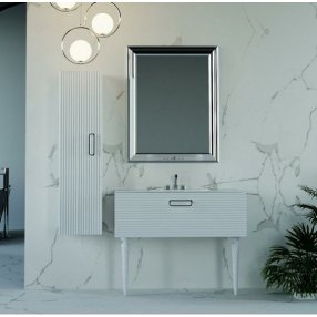 Мебель для ванной Armadi Art Vallessi Avantgarde Linea 100 белая/хром с ножками