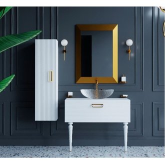 Пенал подвесной Armadi Art Vallessi Avantgarde Linea 35 белый/золото
