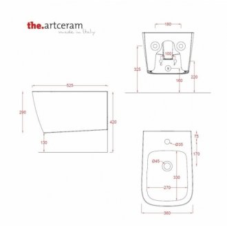 Биде подвесное ArtCeram A16 ASB004 01 00