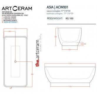 Ванна ArtCeram Asia ACW001