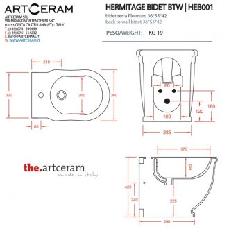 Биде приставное ArtCeram Hermitage HEB001 цвет белый
