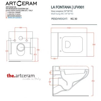Унитаз подвесной ArtCeram La Fontana LFV001 цвет белый с красным декором