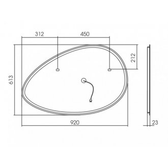 Зеркало Art&Max Como AM-Com-920-600-DS-F