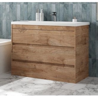 Мебель для ванной Art&Max Family-M 100 напольная дуб харбор золотой