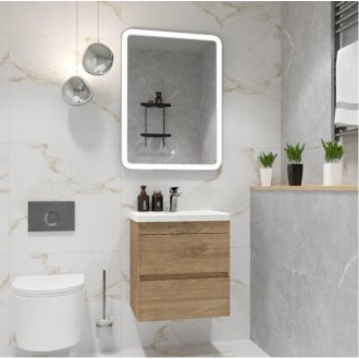 Мебель для ванной Art&Max Family-M 50 с ящиками дуб харбор золотой