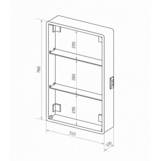 Зеркало-шкаф Art&Max Platino AM-Pla-550-800-1D-L-DS-F