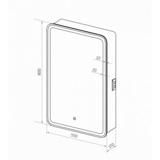 Зеркало-шкаф Art&Max Platino AM-Pla-550-800-1D-L-DS-F