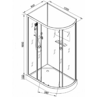 Душевая кабина AvaCan D102 правая