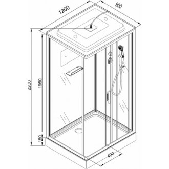 Душевая кабина AvaCan D129S с электрикой