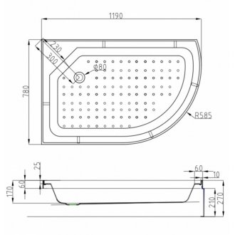 Душевая кабина AvaCan D272S LED левая