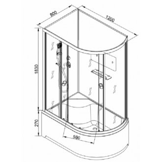 Душевая кабина AvaCan D272 правая