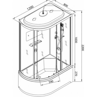 Душевая кабина AvaCan D272S правая