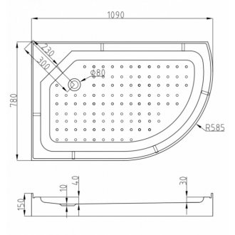 Душевая кабина AvaCan EM1511 N LED левая