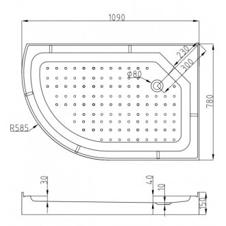 Душевая кабина AvaCan EM1511 N LED правая