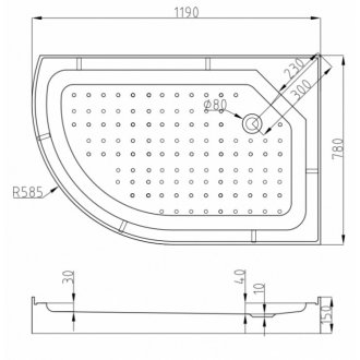 Душевая кабина AvaCan EM1512 N LED правая