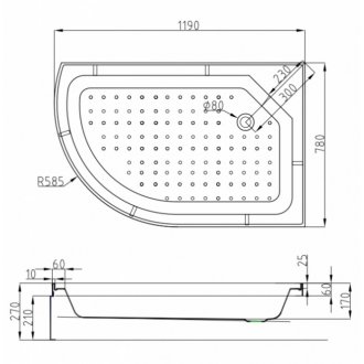 Душевая кабина AvaCan EM2712 N LED правая