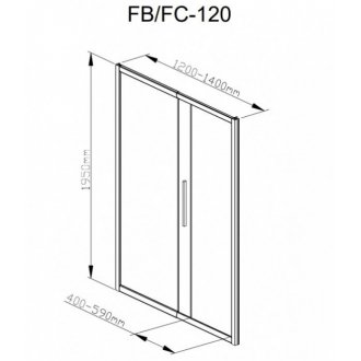 Душевая дверь AvaCan FB 120-140 MT