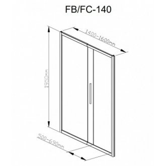 Душевая дверь AvaCan FB 140-160