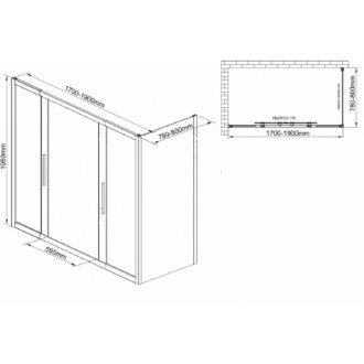 Душевой уголок AvaCan FB2 170-190x80 MT