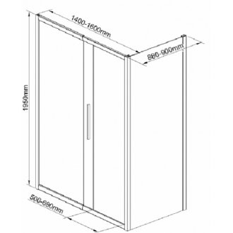 Душевой уголок AvaCan FB 140-160x90 MT
